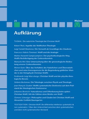 cover image of Aufklärung, Band 23
